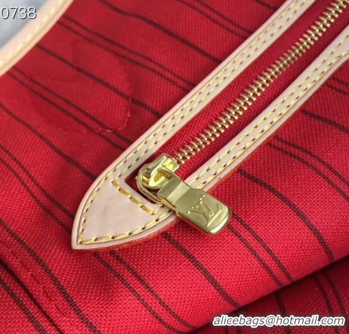 Luxury Louis Vuittom Monogram Canvas Neverfull MM Bag M63908 red