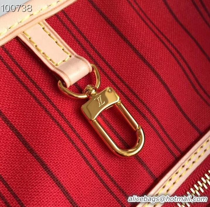 Luxury Louis Vuittom Monogram Canvas Neverfull MM Bag M63908 red