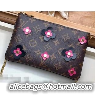 Well Crafted Louis Vuitton Monogram Canvas Blooming Flowers Pochette Double Zip Bag M63905 Black 2019