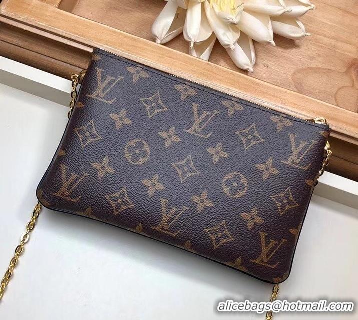 Well Crafted Louis Vuitton Monogram Canvas Blooming Flowers Pochette Double Zip Bag M63905 Black 2019