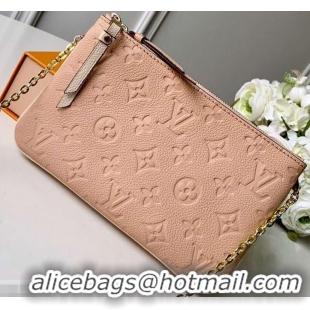 Classic Specials Louis Vuitton Monogram Empreinte Pochette Double Zip Bag M63919 Beige Doré 2019