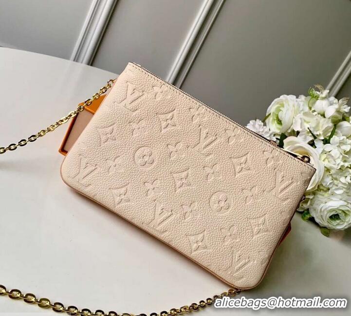 Classic Specials Louis Vuitton Monogram Empreinte Pochette Double Zip Bag M63919 Beige Doré 2019