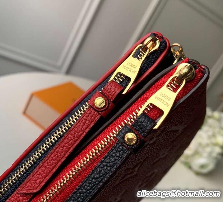 Feminine Louis Vuitton Monogram Empreinte Pochette Double Zip Bag M63916 Marine Rouge 2019 