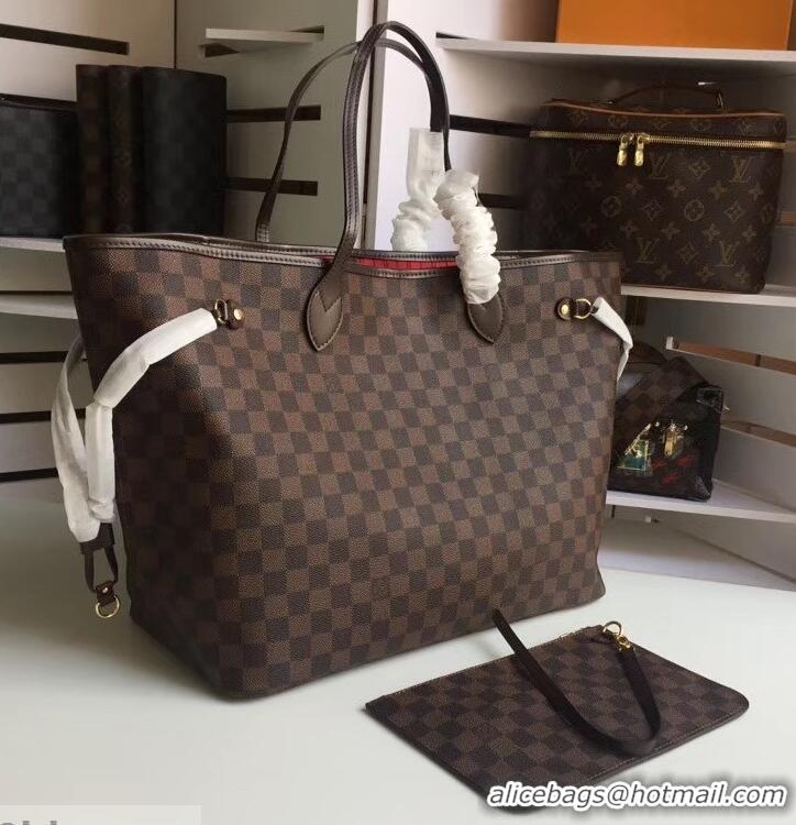 Luxury Louis Vuittom damier ebene canvas Neverfull GM Bag N41357