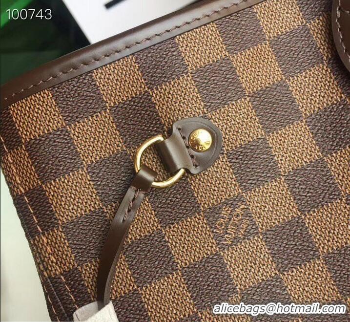 Good Quality Louis Vuittom damier ebene Canvas Neverfull MM Bag cherry N41358 