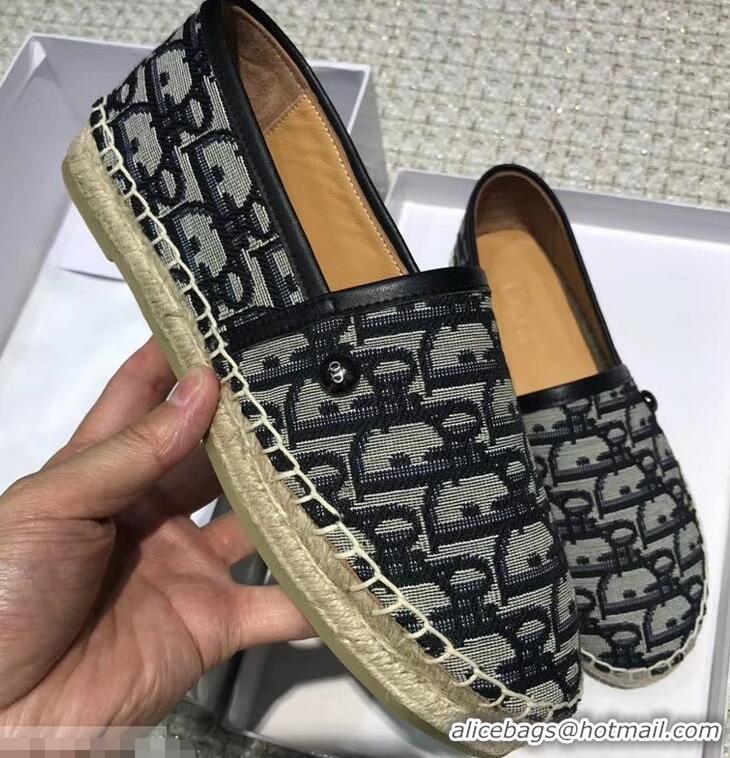 Famous Brand Dior Flat Oblique Canvas Espadrille D3149 Blue