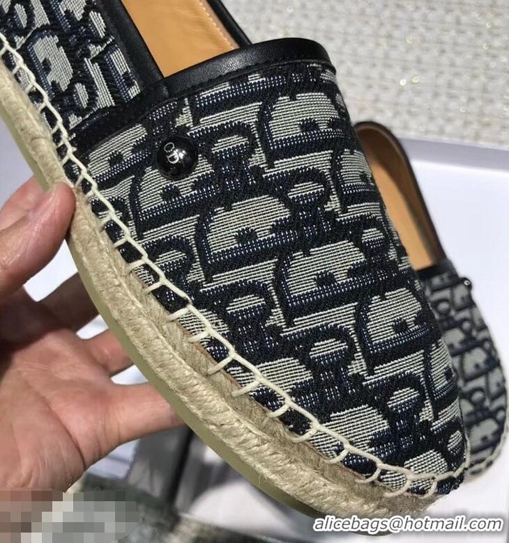 Famous Brand Dior Flat Oblique Canvas Espadrille D3149 Blue