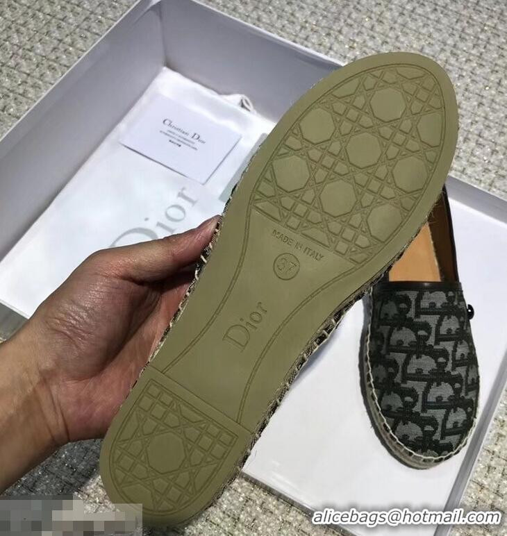 Hot Sale Dior Flat Oblique Canvas Espadrille D3149 Green