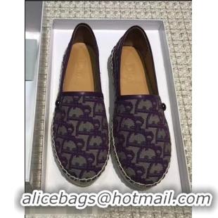 Buy Discount Dior Flat Oblique Canvas Espadrille D3149 Purple