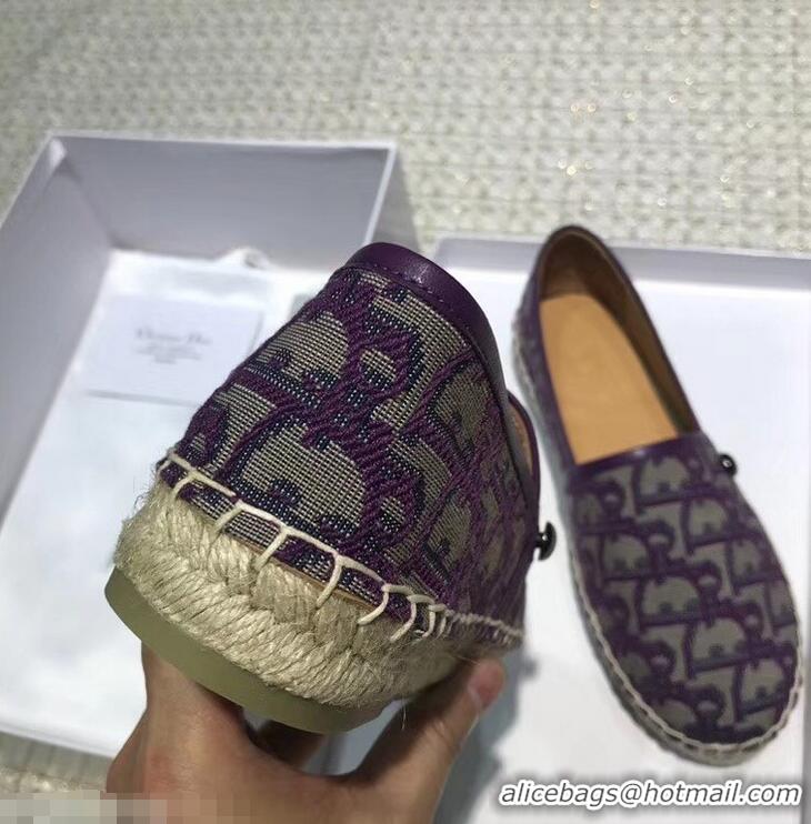 Buy Discount Dior Flat Oblique Canvas Espadrille D3149 Purple