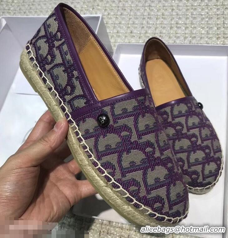 Buy Discount Dior Flat Oblique Canvas Espadrille D3149 Purple