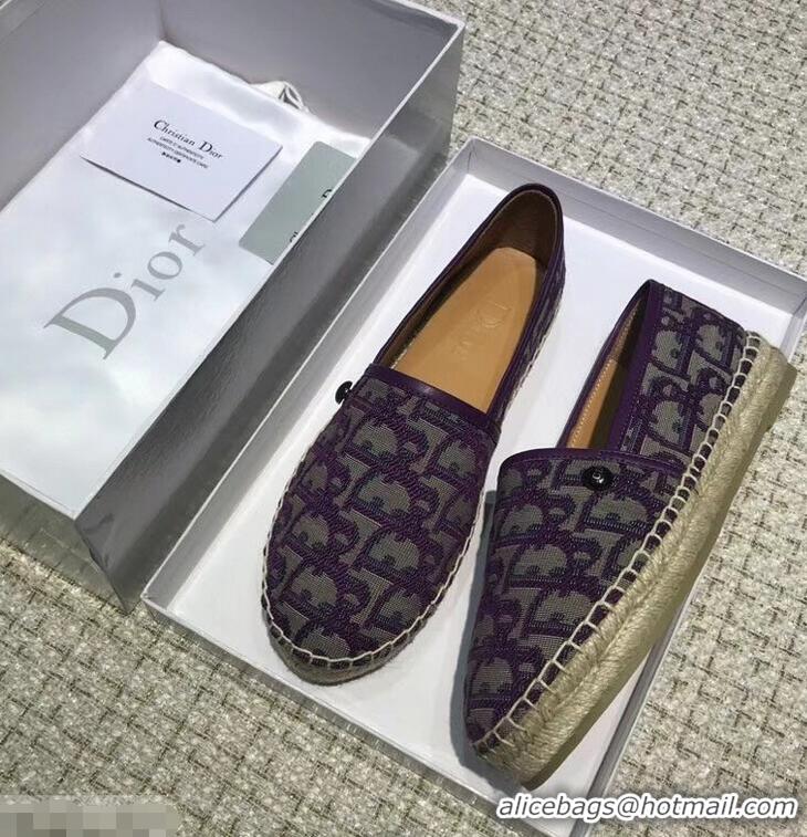 Buy Discount Dior Flat Oblique Canvas Espadrille D3149 Purple