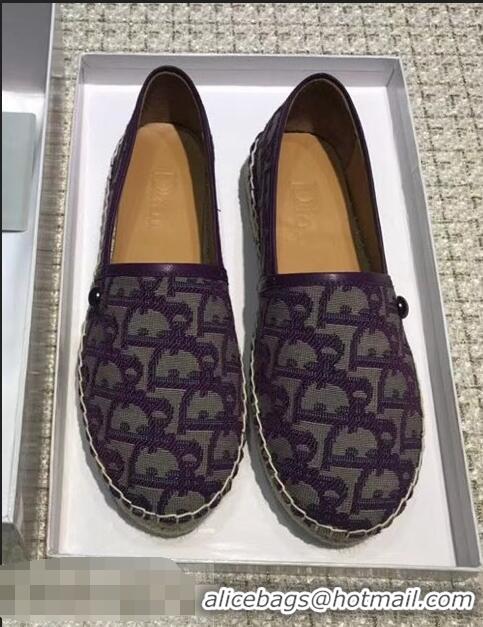 Buy Discount Dior Flat Oblique Canvas Espadrille D3149 Purple