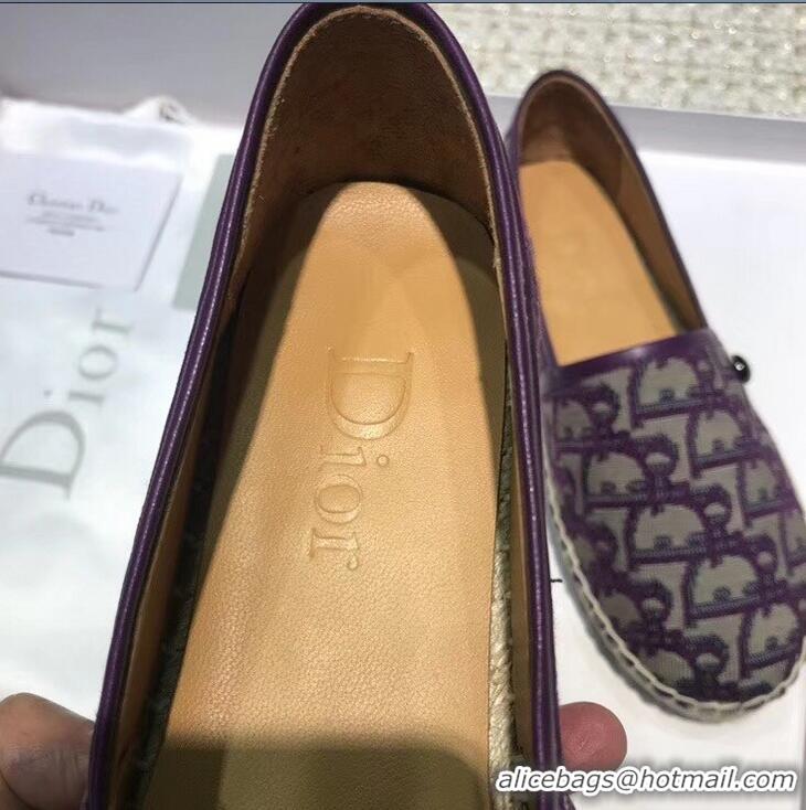 Buy Discount Dior Flat Oblique Canvas Espadrille D3149 Purple