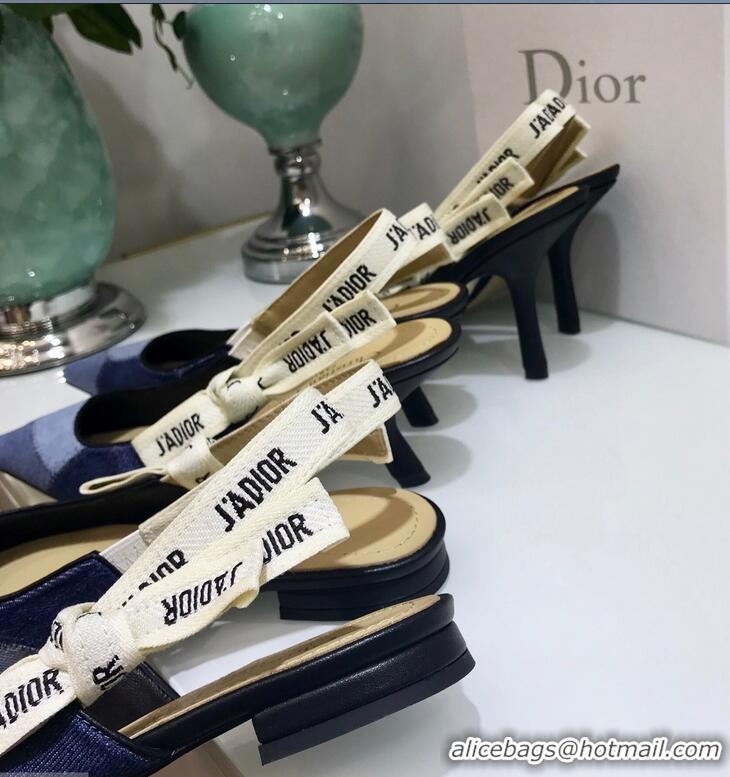 Affordable Price Dior J’Adior Flat Ballet Slingback Pump D1908 Denim Patchwork