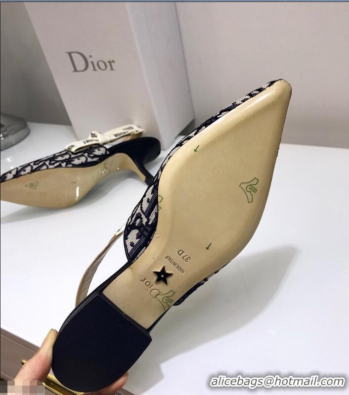 Low Price Dior J’Adior Slingback Flat Ballet Pump D1914 Oblique Canvas Blue