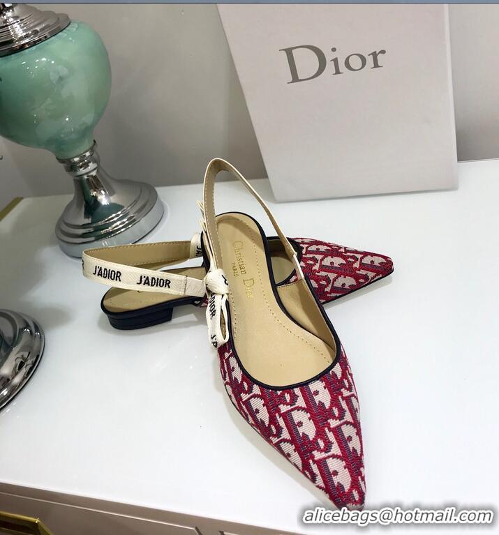 Hot Sell Dior J’Adior Slingback Heel 65mm Pump D1918 Oblique Canvas Red