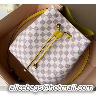 Discount Louis Vuitton Damier Azur Canvas NeoNoe Bucket Bag N40151 Pineapple 2019