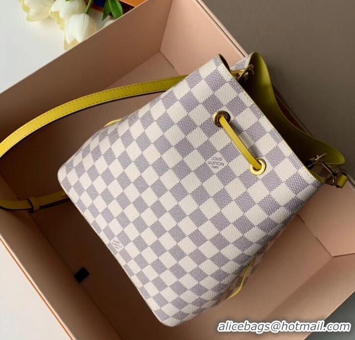 Discount Louis Vuitton Damier Azur Canvas NeoNoe Bucket Bag N40151 Pineapple 2019