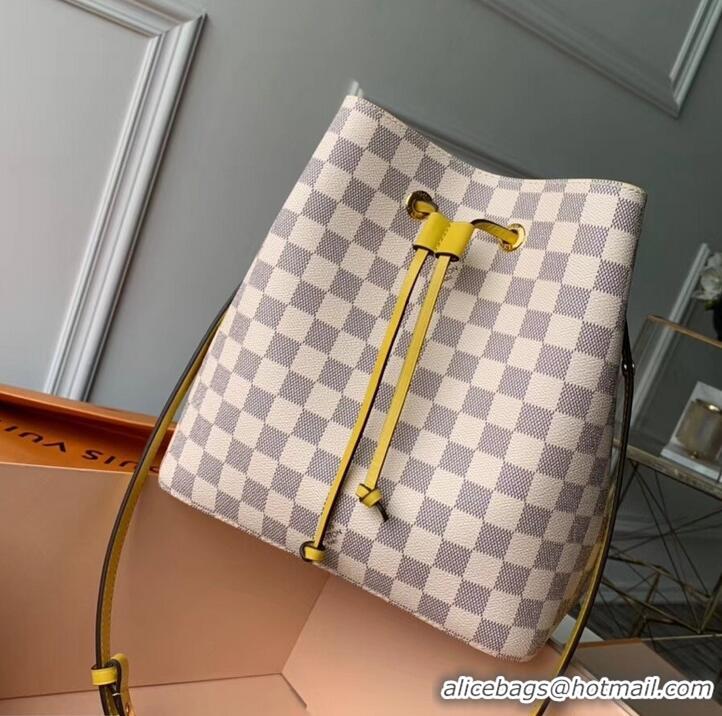 Discount Louis Vuitton Damier Azur Canvas NeoNoe Bucket Bag N40151 Pineapple 2019