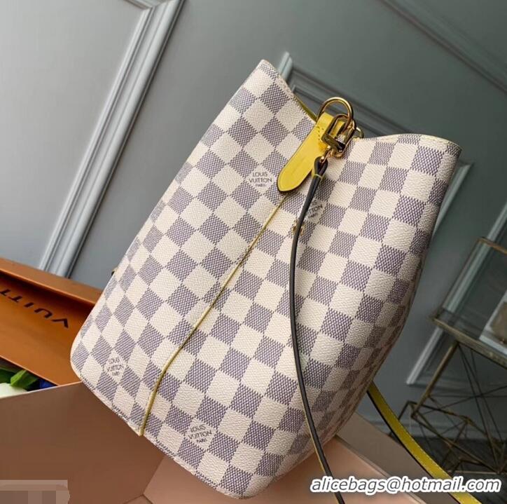 Discount Louis Vuitton Damier Azur Canvas NeoNoe Bucket Bag N40151 Pineapple 2019