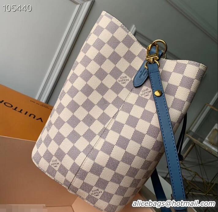 Good Quality Louis Vuitton Damier Azur Canvas NeoNoe Bucket Bag N40153 Bleuet