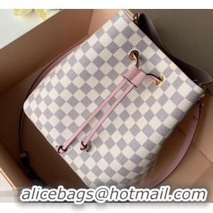 Discount Louis Vuitton Damier Azur Canvas NeoNoe Bucket Bag N40152 Eau de Rose 2019