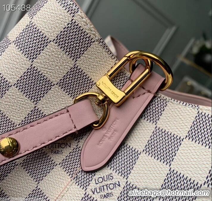 Discount Louis Vuitton Damier Azur Canvas NeoNoe Bucket Bag N40152 Eau de Rose 2019