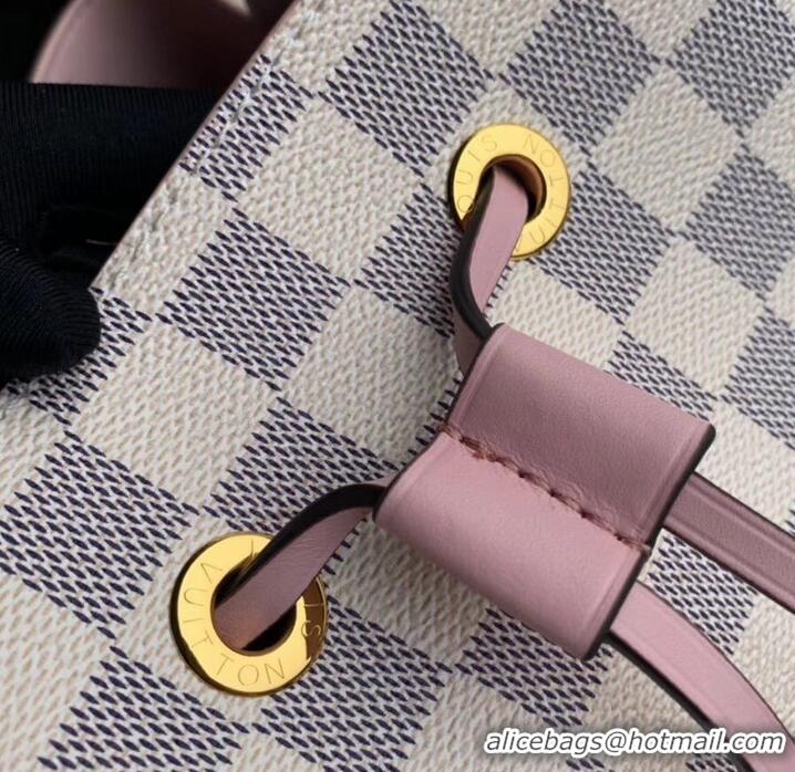 Discount Louis Vuitton Damier Azur Canvas NeoNoe Bucket Bag N40152 Eau de Rose 2019