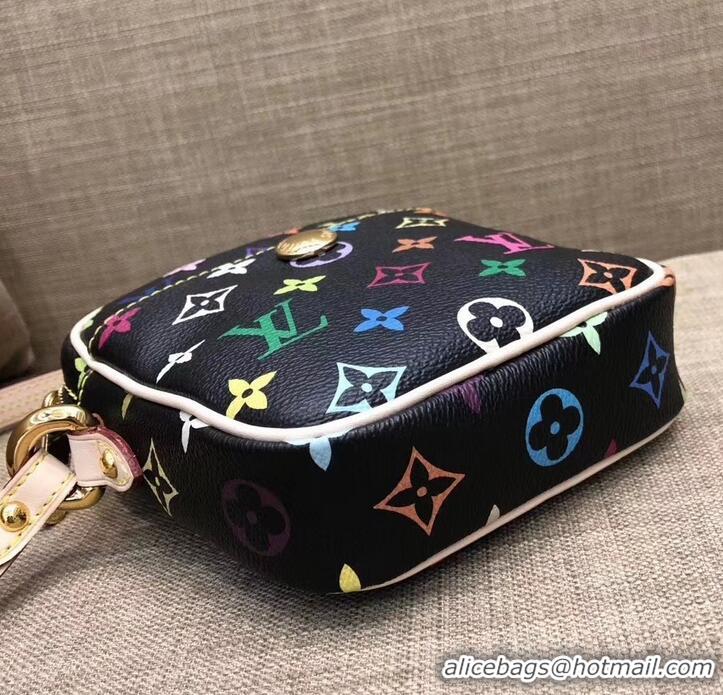 Top Quality Louis Vuitton Monogram Multicolor Lift Shoulder Pochette Bag M40056 Black