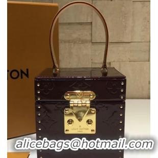 Classic Hot Louis Vuitton Vintage Monogram Vernis Bleecker Box Top Handle Bag M40011 Burgundy 2019