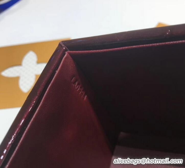 Classic Hot Louis Vuitton Vintage Monogram Vernis Bleecker Box Top Handle Bag M40011 Burgundy 2019