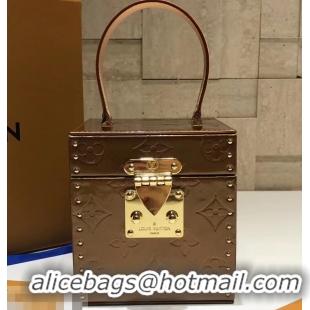 Original Cheap Louis Vuitton Vintage Monogram Vernis Bleecker Box Top Handle Bag M40011 Caramel 2019