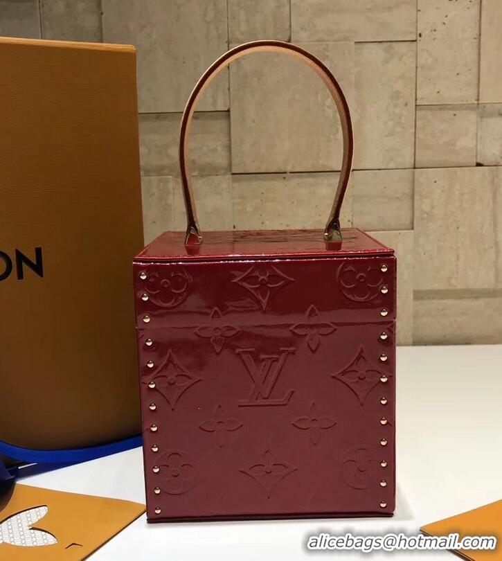 Discounts Louis Vuitton Vintage Monogram Vernis Bleecker Box Top Handle Bag M40011 Red 2019