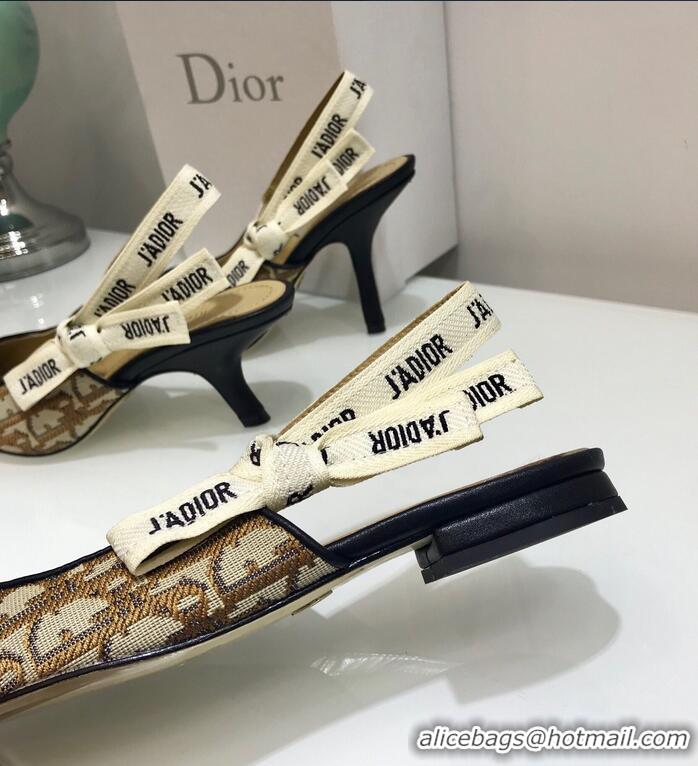 Cheapest Dior J’Adior Slingback Heel 65mm Pump in Oblique Canvas D1921 Coffee Brown