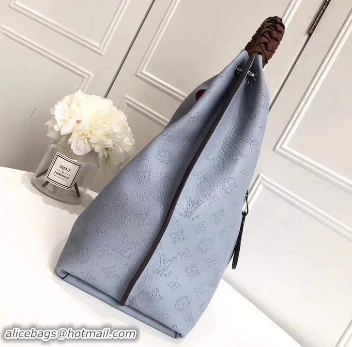 Top Grade Louis Vuitton Mahina Calf Leather Carmel Hobo Bag Bleu M538418 2019