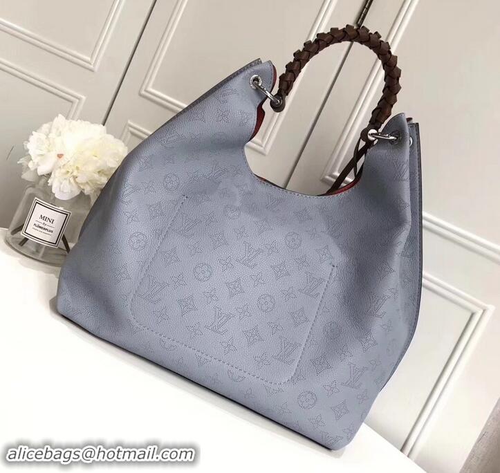 Top Grade Louis Vuitton Mahina Calf Leather Carmel Hobo Bag Bleu M538418 2019