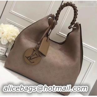 Famous Louis Vuitton Mahina Calf Leather Carmel Hobo Bag M538418 Galet 2019