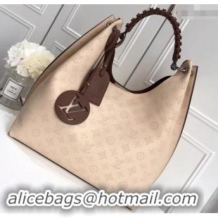 Super Louis Vuitton Mahina Calf Leather Carmel Hobo Bag M53188 Creme 2019