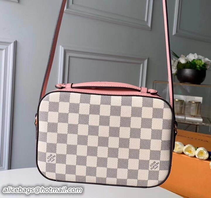 Hot Style Louis Vuitton Damier Azur Canvas Saintonge Bag N40155 Eau de Rose 2019