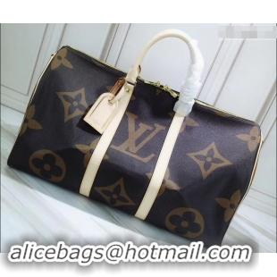 Sumptuous Louis Vuitton Monogram Canvas and Reverse Keepall Bandoulière 50 Bag M41416 2019