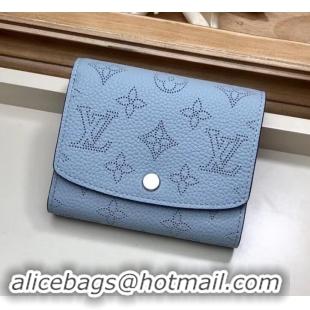 Particularly Louis Vuitton Mahina Leather Iris Compact Wallet M67406 Bleu Horizon Pumpkin 2019