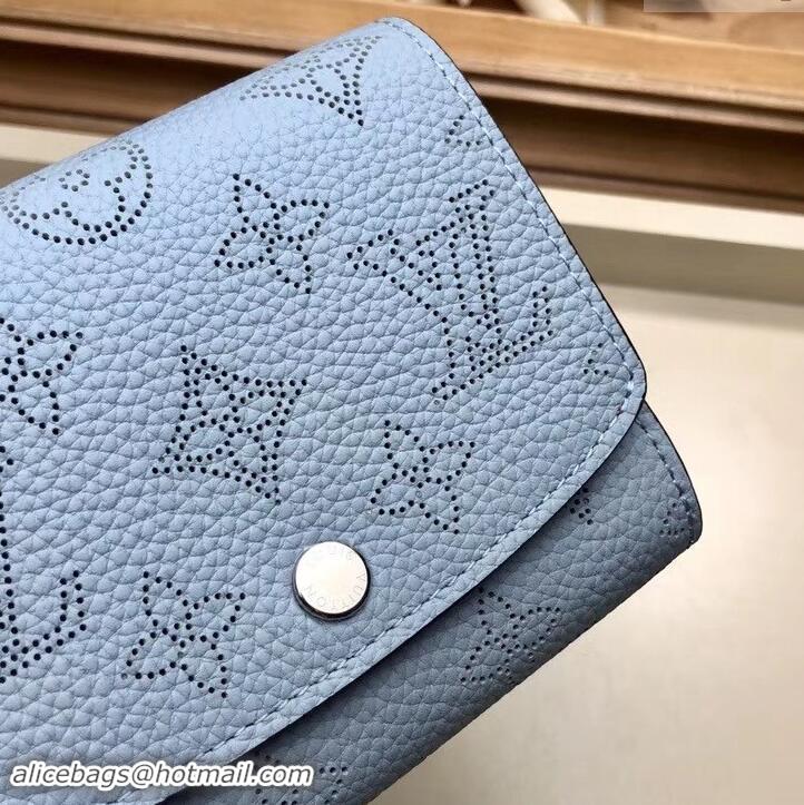 Particularly Louis Vuitton Mahina Leather Iris Compact Wallet M67406 Bleu Horizon Pumpkin 2019