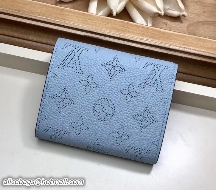 Particularly Louis Vuitton Mahina Leather Iris Compact Wallet M67406 Bleu Horizon Pumpkin 2019