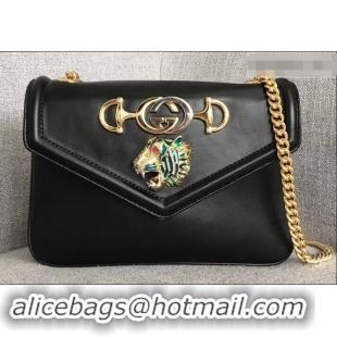 Luxury Discount Gucci Interlocking G Horsebit Rajah Small Shoulder Bag 537243 Black 2019 