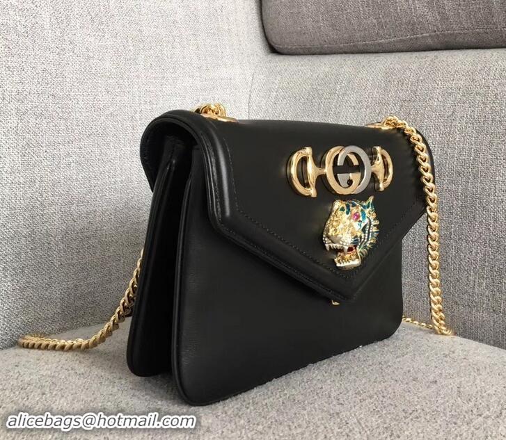 Luxury Discount Gucci Interlocking G Horsebit Rajah Small Shoulder Bag 537243 Black 2019 