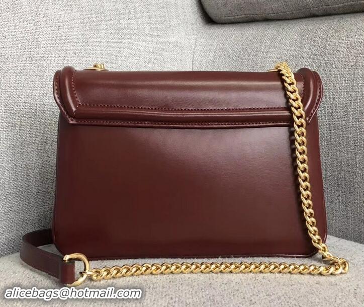 Luxury Gucci Interlocking G Horsebit Rajah Small Shoulder Bag 537243 Burgundy 2019 