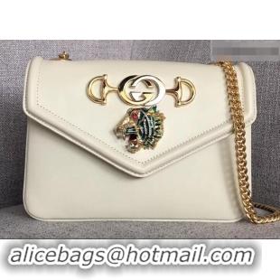 Top Design Gucci Interlocking G Horsebit Rajah Small Shoulder Bag 537243 White 2019 