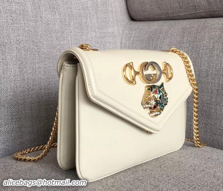 Top Design Gucci Interlocking G Horsebit Rajah Small Shoulder Bag 537243 White 2019 