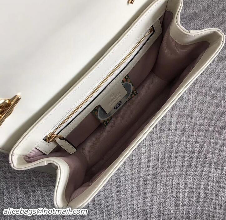 Top Design Gucci Interlocking G Horsebit Rajah Small Shoulder Bag 537243 White 2019 